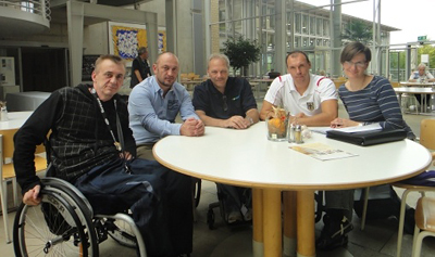 На фото: Вальдемар Зайлер, Варис Шамсуев, Джон Бишоп, Андрей Леонгорд (игрок сборной Германии и клуба 